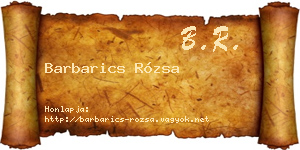 Barbarics Rózsa névjegykártya